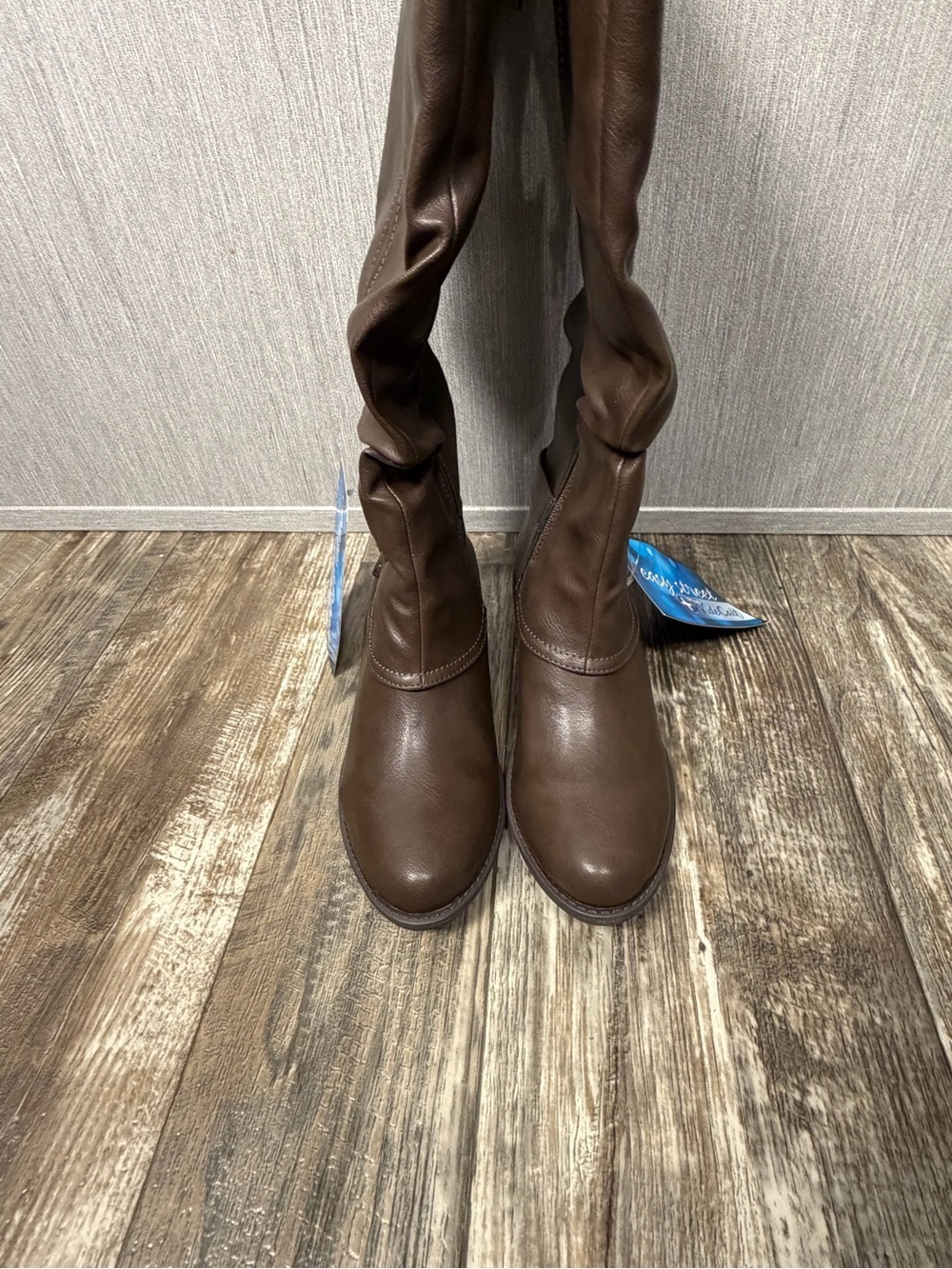 easy street Brown Tall Buckle Riding Boots Size 7 Wide Calf - Picture 10 of 16